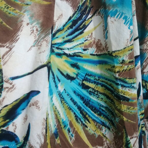 Rachel Adams 100% cotton midi skirt full pleated lined blue green pattern 8 - Picture 3 of 12